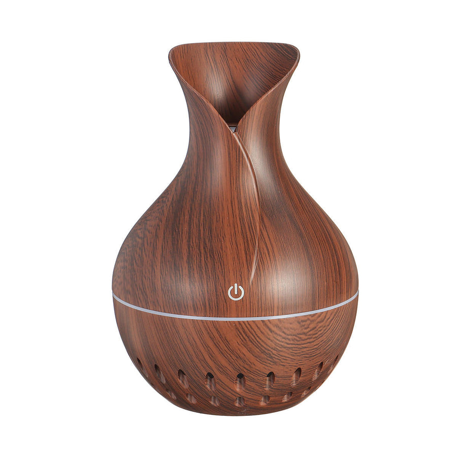 7 Colors USB Mini Wood Grain Air Purifier Humidifier Aroma Essential Oil Diffuser LED Lights Image 1