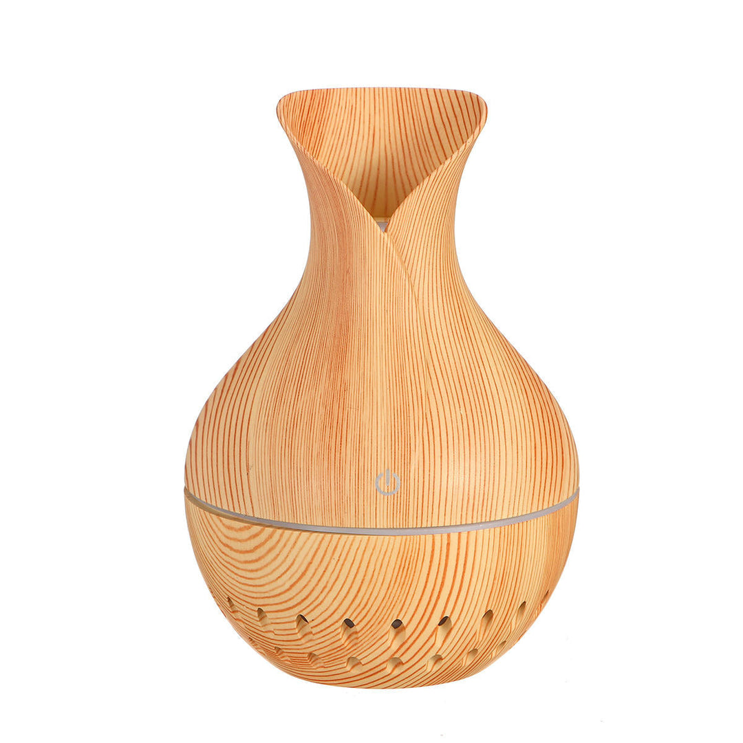 7 Colors USB Mini Wood Grain Air Purifier Humidifier Aroma Essential Oil Diffuser LED Lights Image 2