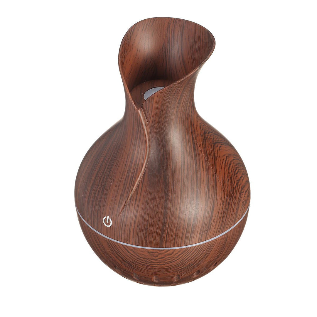 7 Colors USB Mini Wood Grain Air Purifier Humidifier Aroma Essential Oil Diffuser LED Lights Image 3