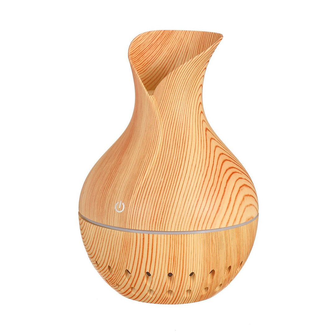 7 Colors USB Mini Wood Grain Air Purifier Humidifier Aroma Essential Oil Diffuser LED Lights Image 4