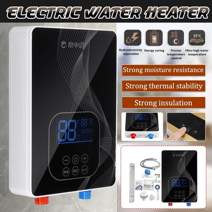 6000W Electric Water Heater Intelligent Constant Temperature Fast Heating Screen Display Touch Button Image 4