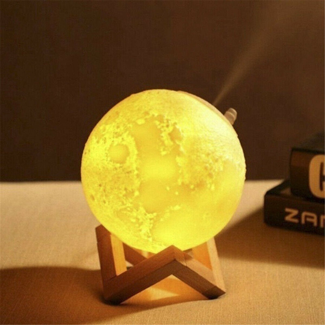 880ML 3D LED Night Light Air Humidifier Moon Lamp Aroma Essential Oil Diffuser Image 6