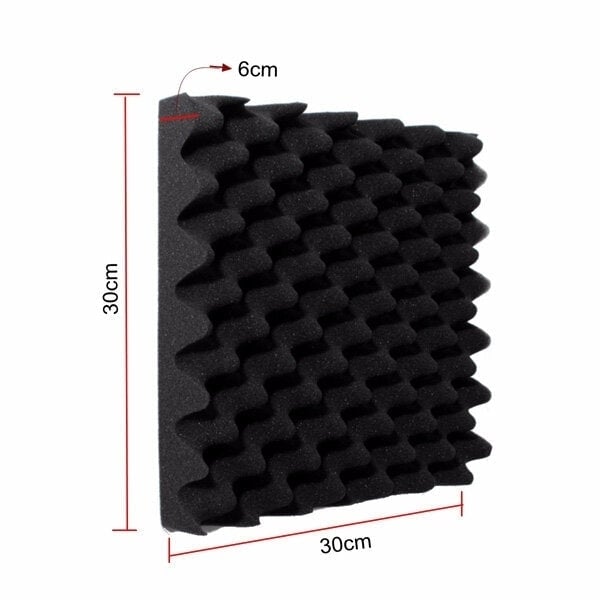 Acoustic Wedge Foam Studio Acoustical Soundproofing Sponge Black Image 4