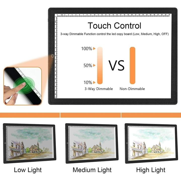 A3,A4 Touch Dimmable USB LED Light Drawing Copy Pad Tablet With Magnet Ultra-Thin Portable Diamond Painting Board Kit Image 2