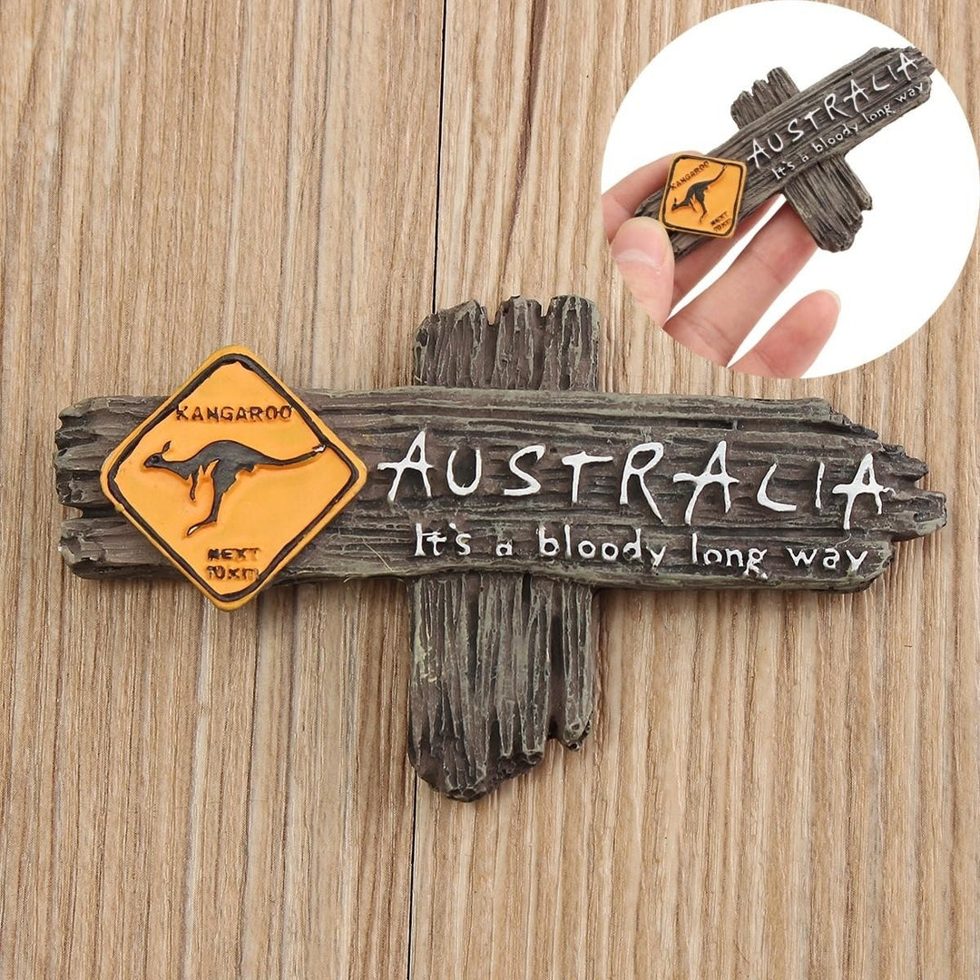 Bloody Long Way Australia Kangaroo Resin Souvenir 3D Fridge Magnet Image 2