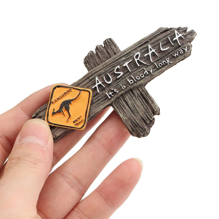 Bloody Long Way Australia Kangaroo Resin Souvenir 3D Fridge Magnet Image 3