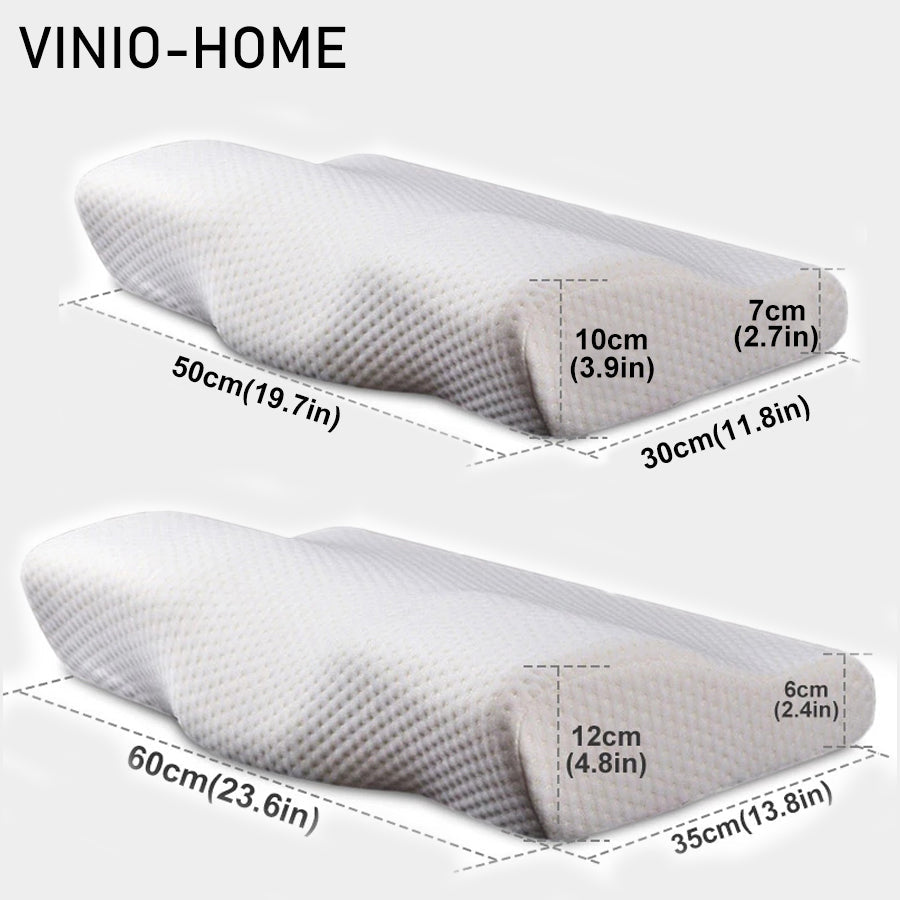 Bamboo Hypoallergenic Memory Foam Contoured Orthopedic Support Pillow Image 3