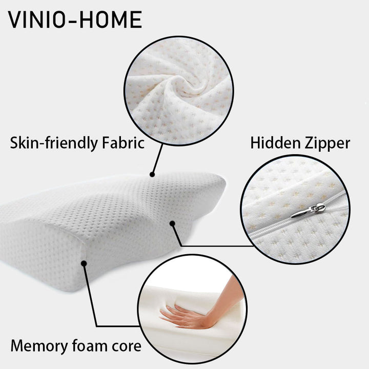 Bamboo Hypoallergenic Memory Foam Contoured Orthopedic Support Pillow Image 4