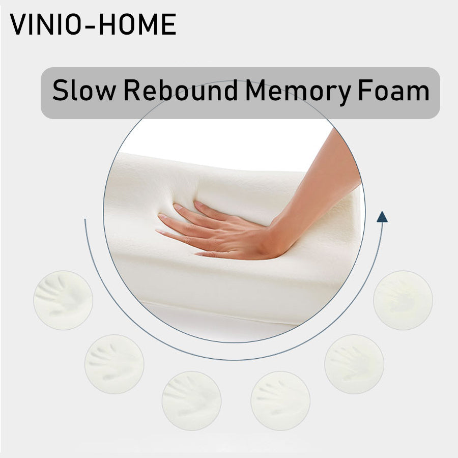 Bamboo Hypoallergenic Memory Foam Contoured Orthopedic Support Pillow Image 6