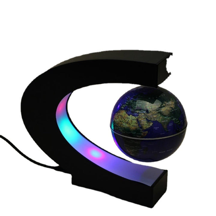 C Shape Magnetic Levitation Floating Globe World Map With LED Lights Image 1