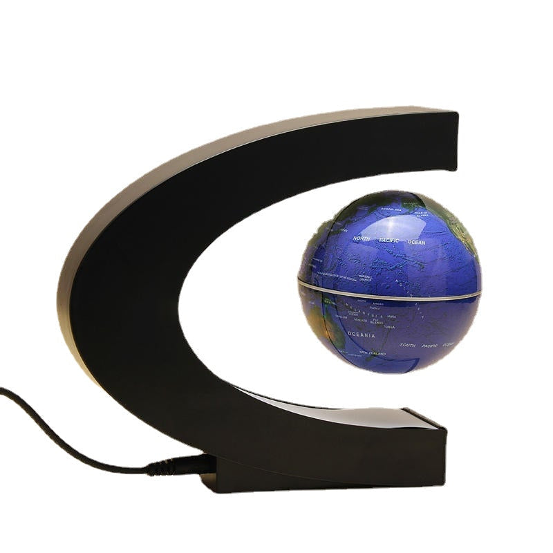 C Shape Magnetic Levitation Floating Globe World Map With LED Lights Image 2