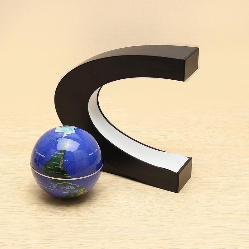 C Shape Magnetic Levitation Floating Globe World Map With LED Lights Image 4