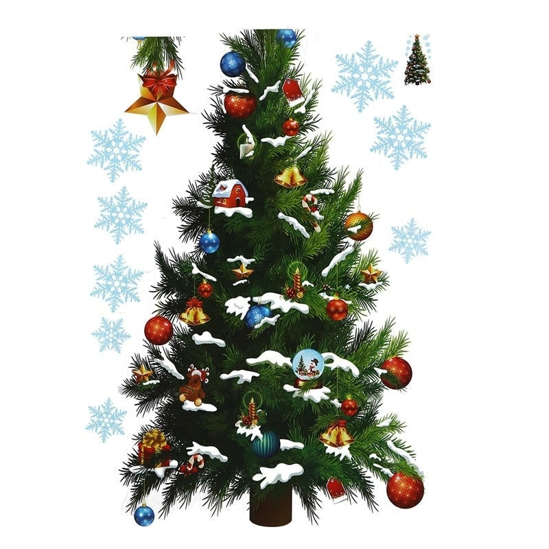 Christmas Party Home Decoration Removable Green Christmas Tree Wall Stickers For Kids Children Toys Image 1