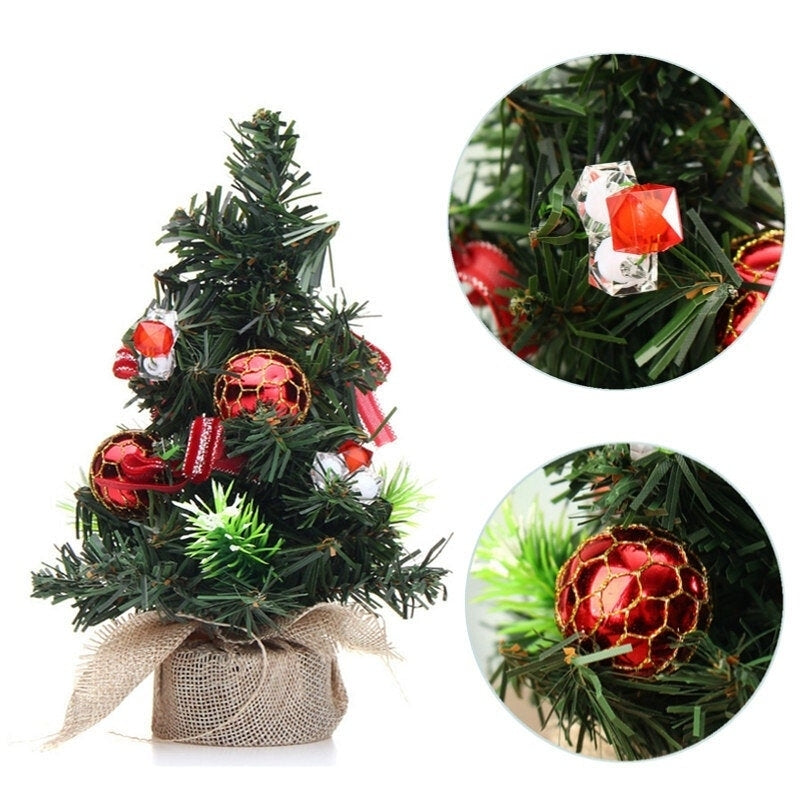 Christmas Home Party Decorations Supplies Mini Tree With Ornaments Toys Image 1