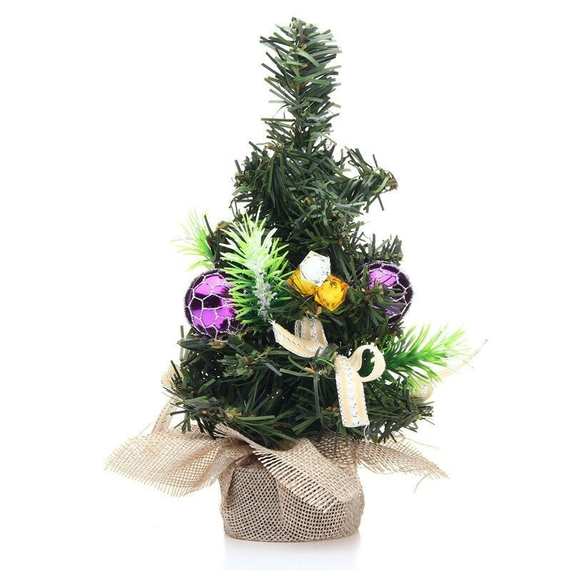 Christmas Home Party Decorations Supplies Mini Tree With Ornaments Toys Image 2