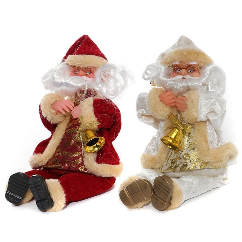 Christmas Party Home Decoration 27CM Flannel Sitting Santa Claus Ornaments Toys For kids Gift Image 1