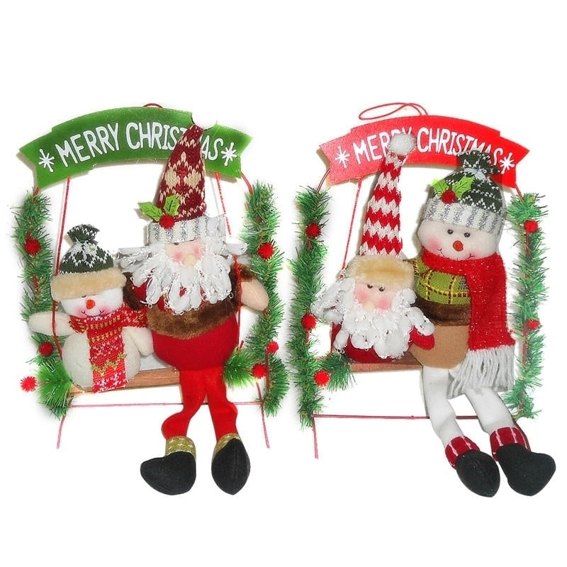 Christmas Party Home Decoration Santa Claus Skiman Ladder Toys For Kids Children Gift Image 1