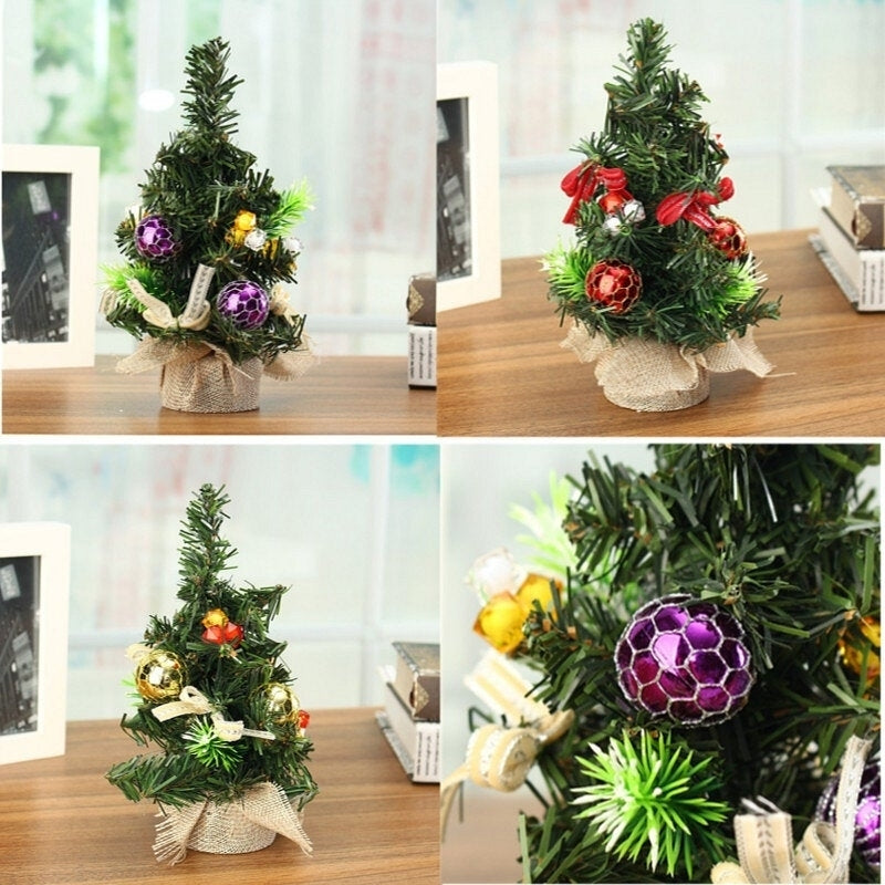 Christmas Home Party Decorations Supplies Mini Tree With Ornaments Toys Image 5