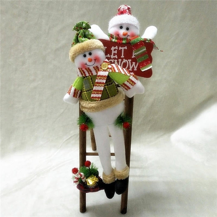 Christmas Party Home Decoration Santa Claus Skiman Ladder Toys For Kids Children Gift Image 6