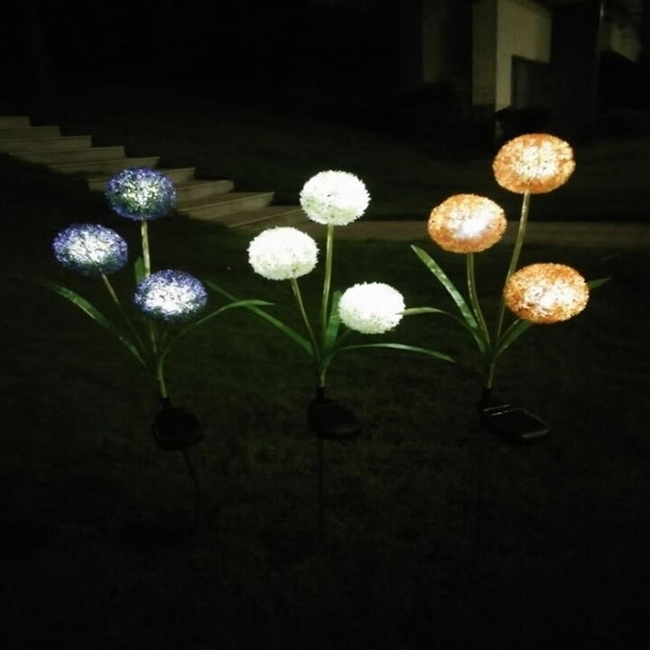 Dandelion LED Optical Fiber Solar Power Outdoor Light Lamp Image 5