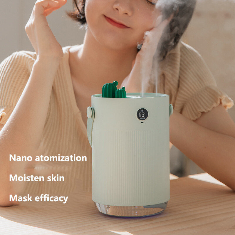 Desktop Double Spray Atomizer Humidifier 1000ml Capacity USB Charging Low Noise Charming Atmosphere Lamp for Home Office Image 4