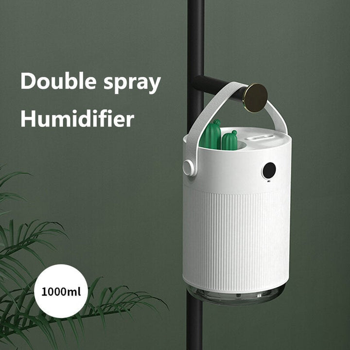 Desktop Double Spray Atomizer Humidifier 1000ml Capacity USB Charging Low Noise Charming Atmosphere Lamp for Home Office Image 5