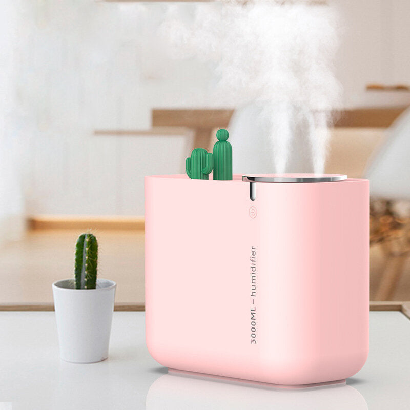 Double Nozzle USB Air Ultrasonic Humidifier 900ml Water Capacity Cool Mist Maker Fogger with Colorful Nightlight Image 2