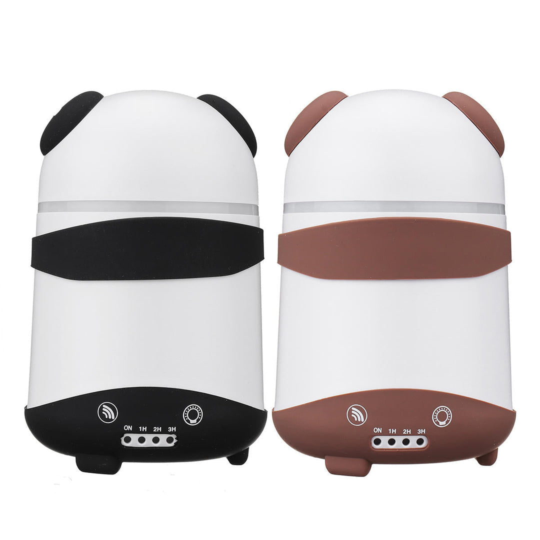 Dual Humidifier Air Oil Diffuser Aroma Mist Maker LED Cartoon Panda Style For Home Office Image 1