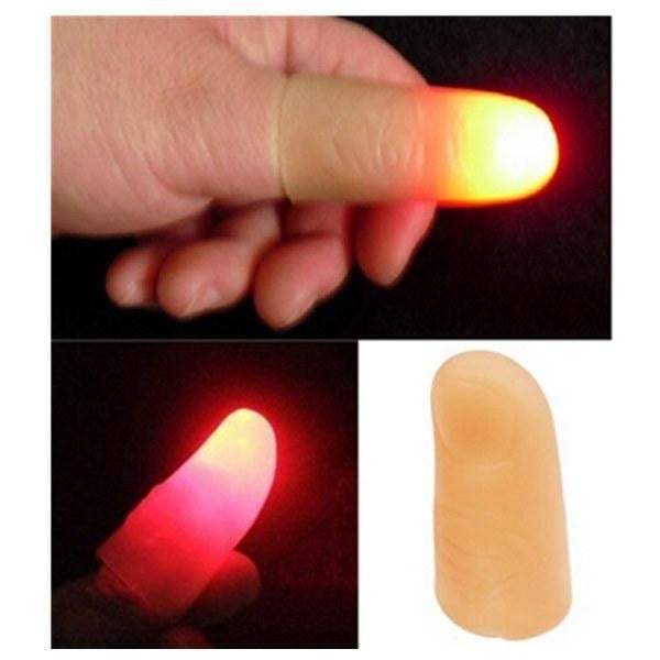 Flashlight Finger Cot Easyfashion Light Up Thumbs Magic Props Image 1