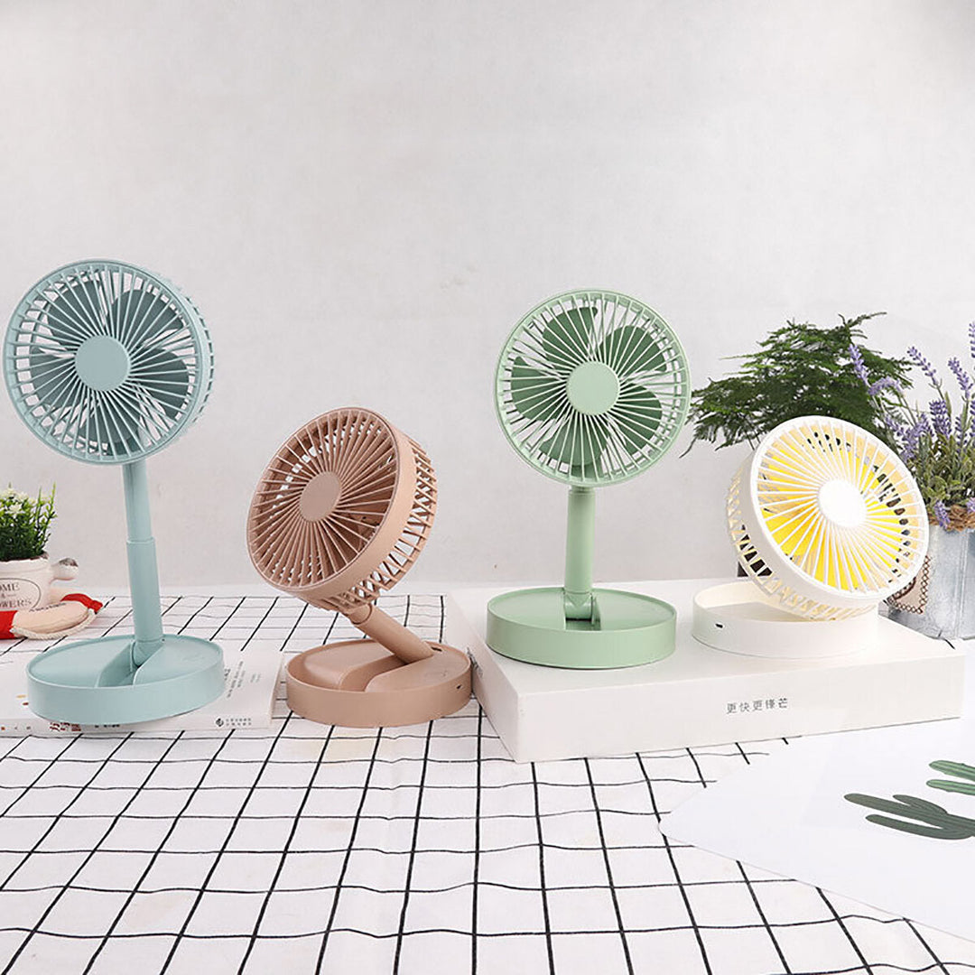 Folding Telescopic Floor Desk Fan 8000mAh 4 Modes 25-35db USB Rechargeable Adjustable Height 9-100cm Mini Aromatherapy Image 11