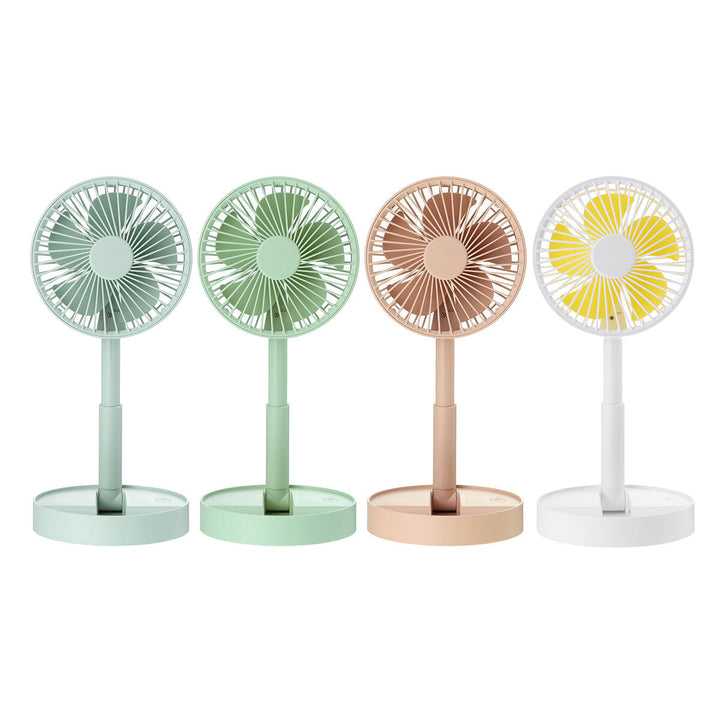 Folding Telescopic Floor Desk Fan 8000mAh 4 Modes 25-35db USB Rechargeable Adjustable Height 9-100cm Mini Aromatherapy Image 2