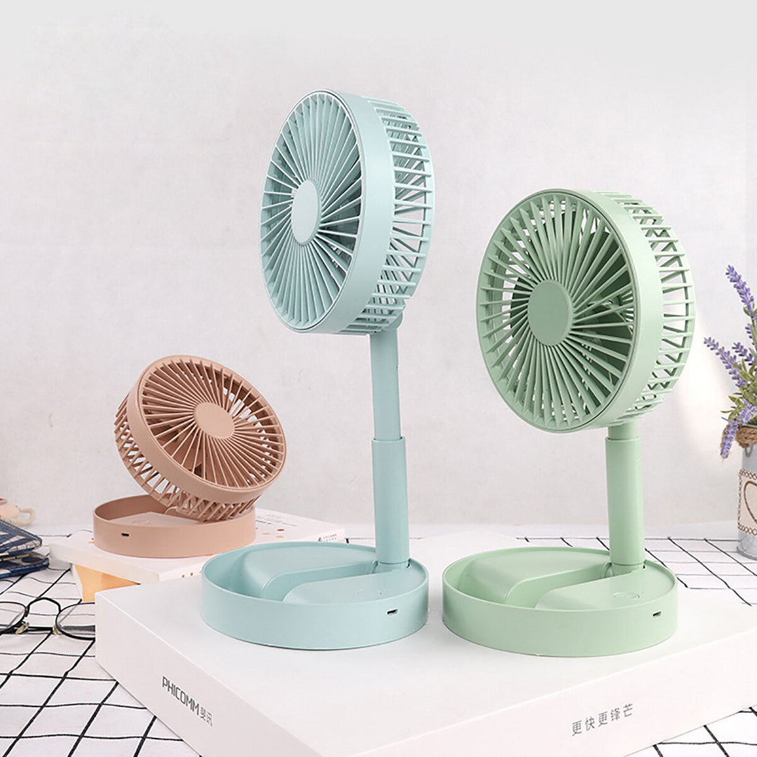 Folding Telescopic Floor Desk Fan 8000mAh 4 Modes 25-35db USB Rechargeable Adjustable Height 9-100cm Mini Aromatherapy Image 6