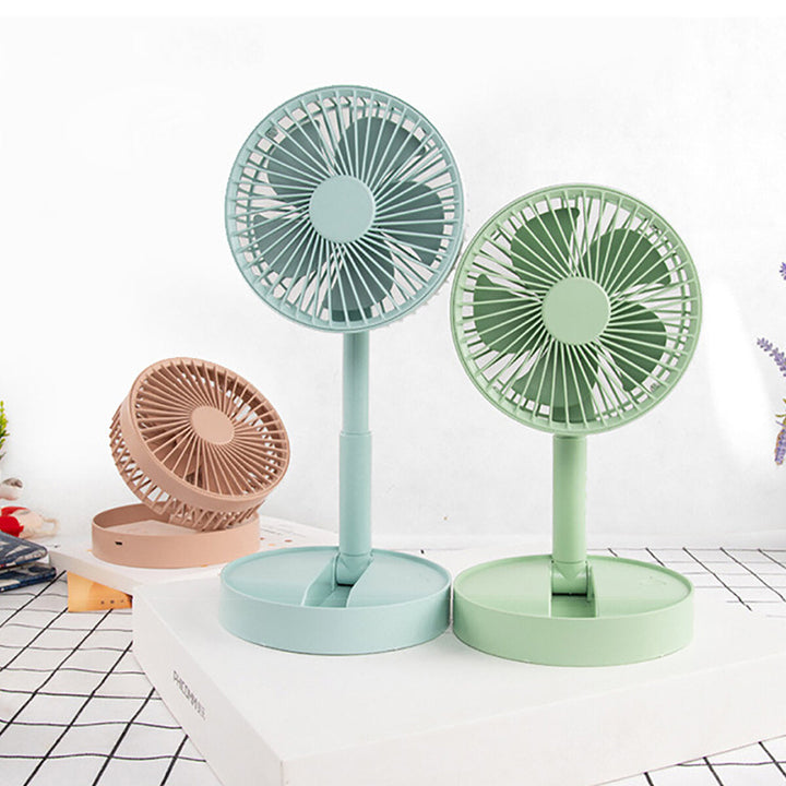 Folding Telescopic Floor Desk Fan 8000mAh 4 Modes 25-35db USB Rechargeable Adjustable Height 9-100cm Mini Aromatherapy Image 7