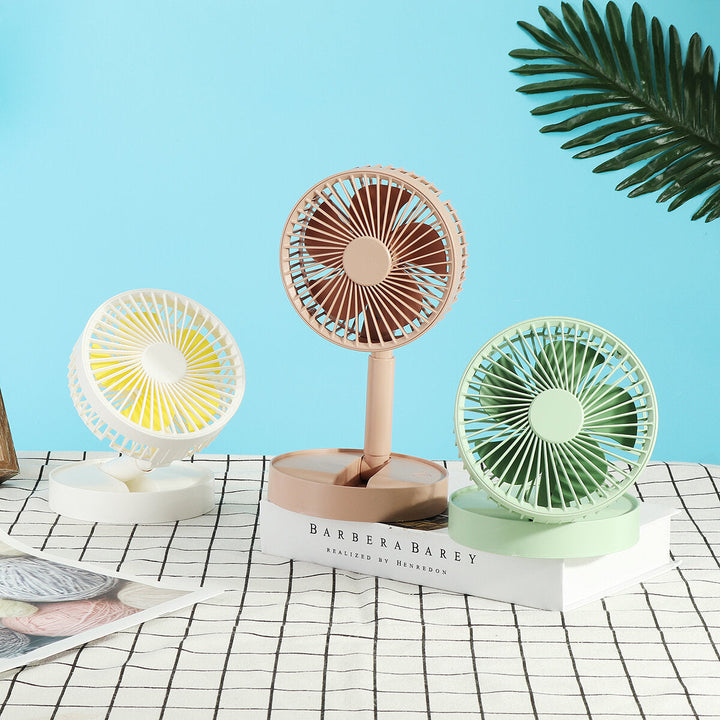 Folding Telescopic Floor Desk Fan 8000mAh 4 Modes 25-35db USB Rechargeable Adjustable Height 9-100cm Mini Aromatherapy Image 9