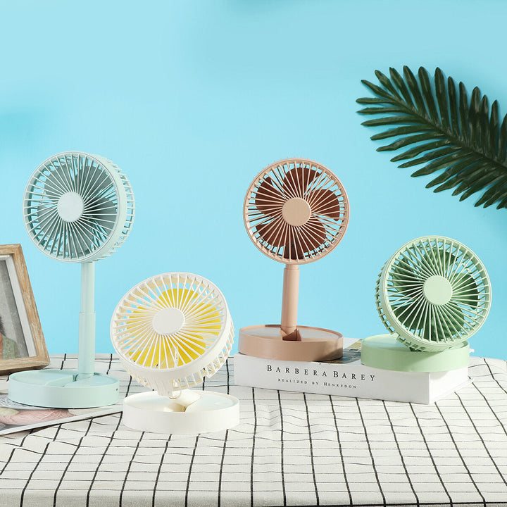 Folding Telescopic Floor Desk Fan 8000mAh 4 Modes 25-35db USB Rechargeable Adjustable Height 9-100cm Mini Aromatherapy Image 10