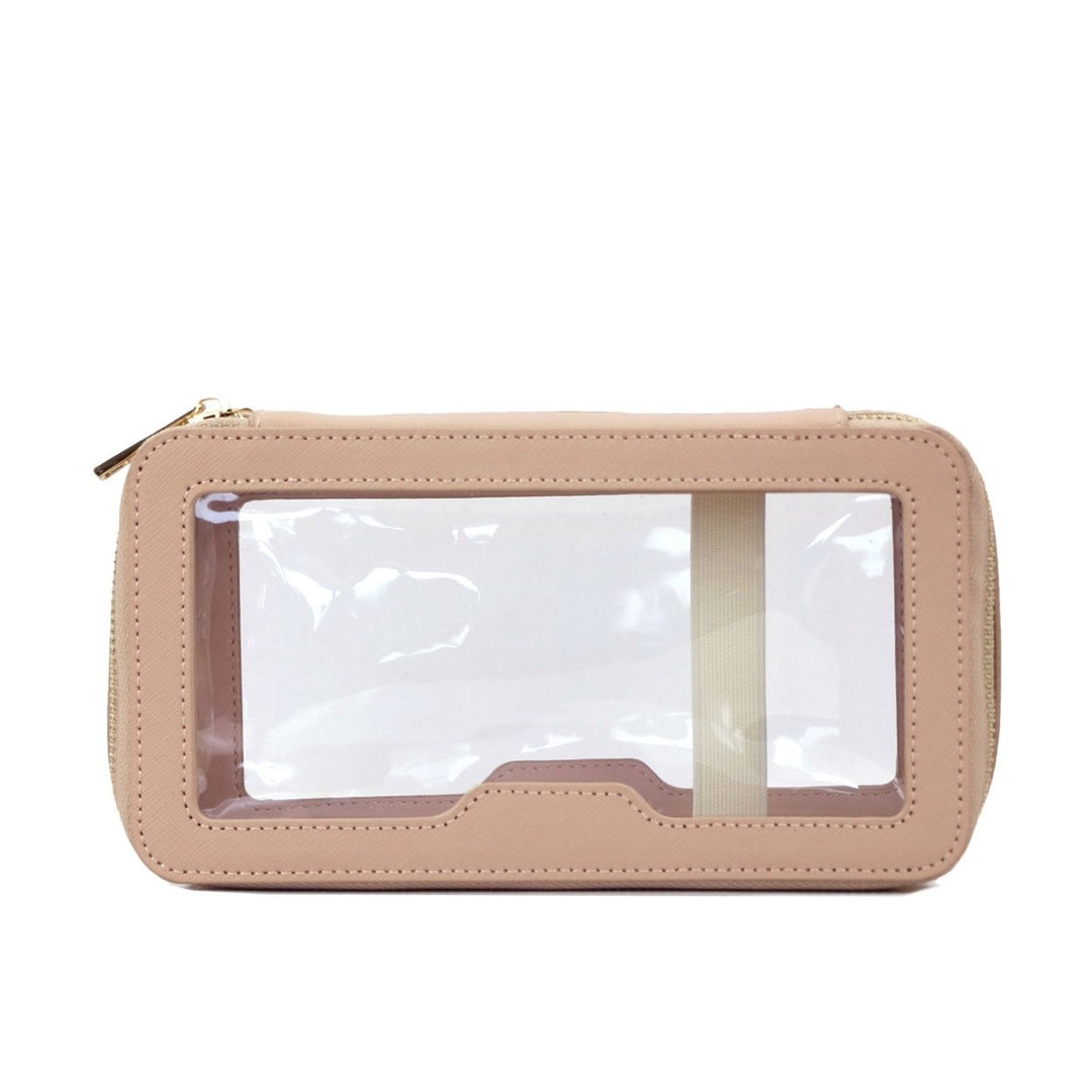 Genuine Leather Travel Cosmetic Bag Fashion Waterproof Toiletry Makeup Storage Clear Pvc Image 1