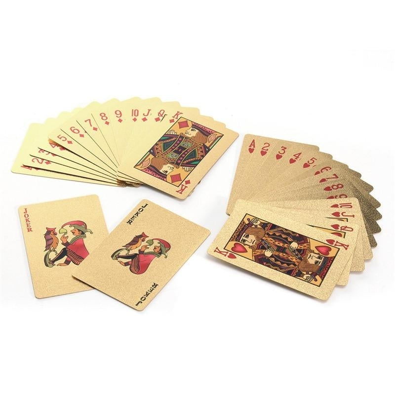 Gold Plated Poker Playing Cards With Wooden Box For Party Casino Christmas,DTTT Image 2