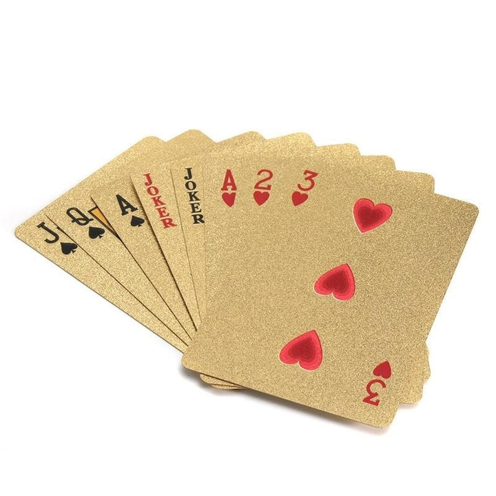 Gold Plated Poker Playing Cards With Wooden Box For Party Casino Christmas,DTTT Image 3