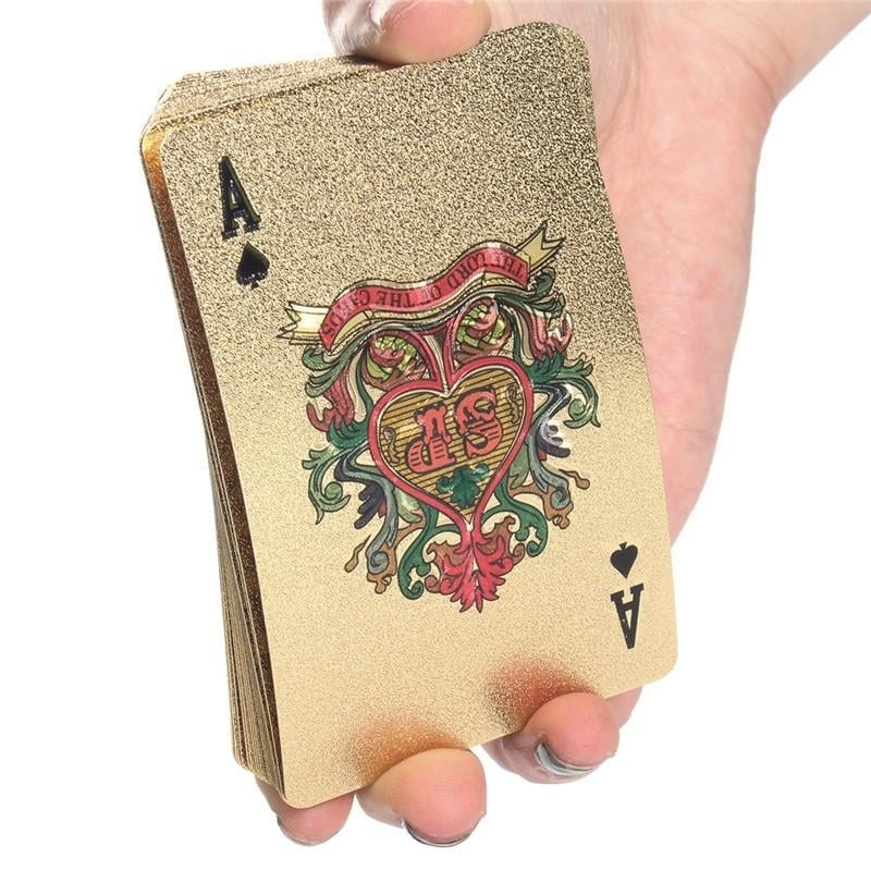 Gold Plated Poker Playing Cards With Wooden Box For Party Casino Christmas,DTTT Image 5