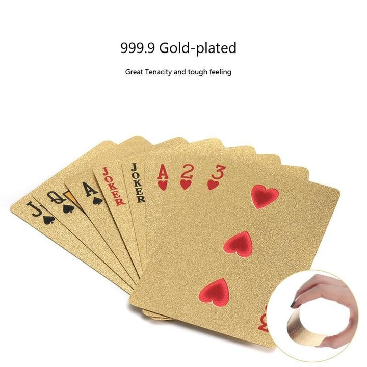 Gold Plated Poker Playing Cards With Wooden Box For Party Casino Christmas,DTTT Image 7