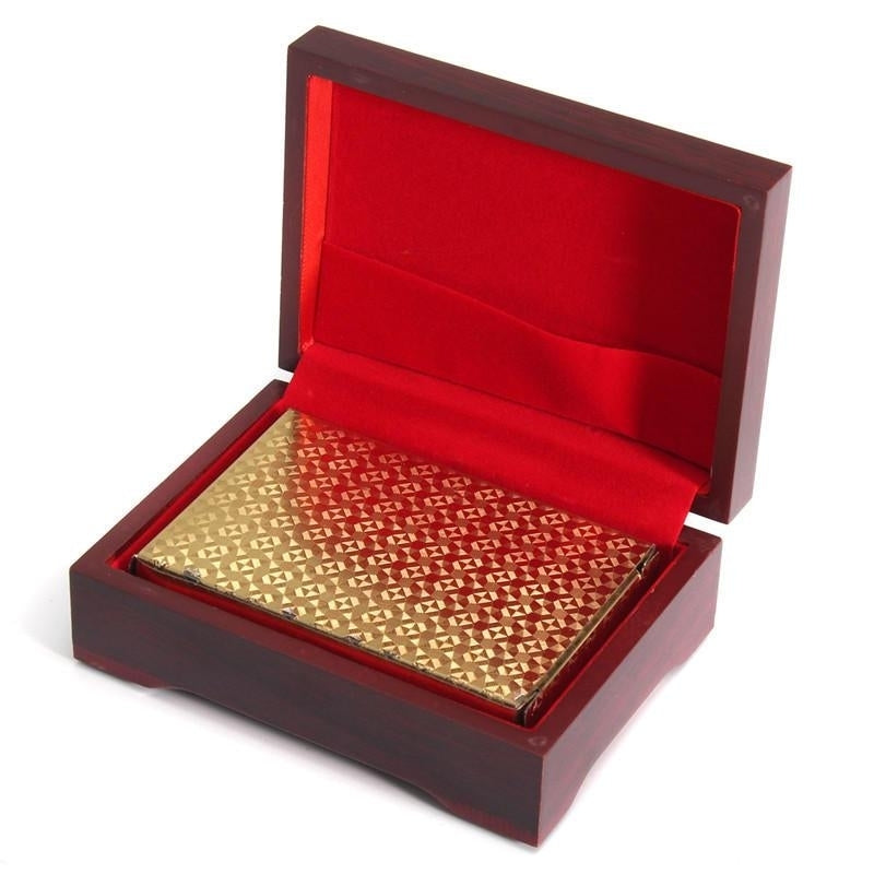 Gold Plated Poker Playing Cards With Wooden Box For Party Casino Christmas,DTTT Image 9