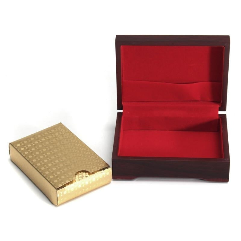 Gold Plated Poker Playing Cards With Wooden Box For Party Casino Christmas,DTTT Image 10