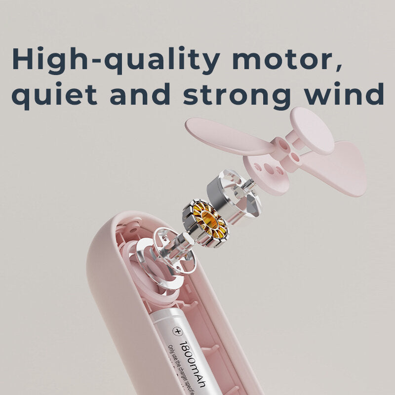 Handheld Fan Portable Mini USB Fan 2 Gear Wind Speed 180Rotation 1800mAh Battery Life Silent Small Cooling Fan for Image 4