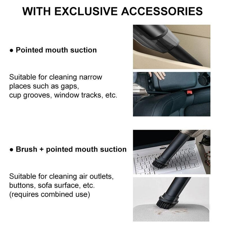 Handheld Portable Wireless Car Vacuum Cleaner Rechargeable 5000Pa Cyclone Suction 2000mAh Battery Life Cordless Wet,Dry Image 4