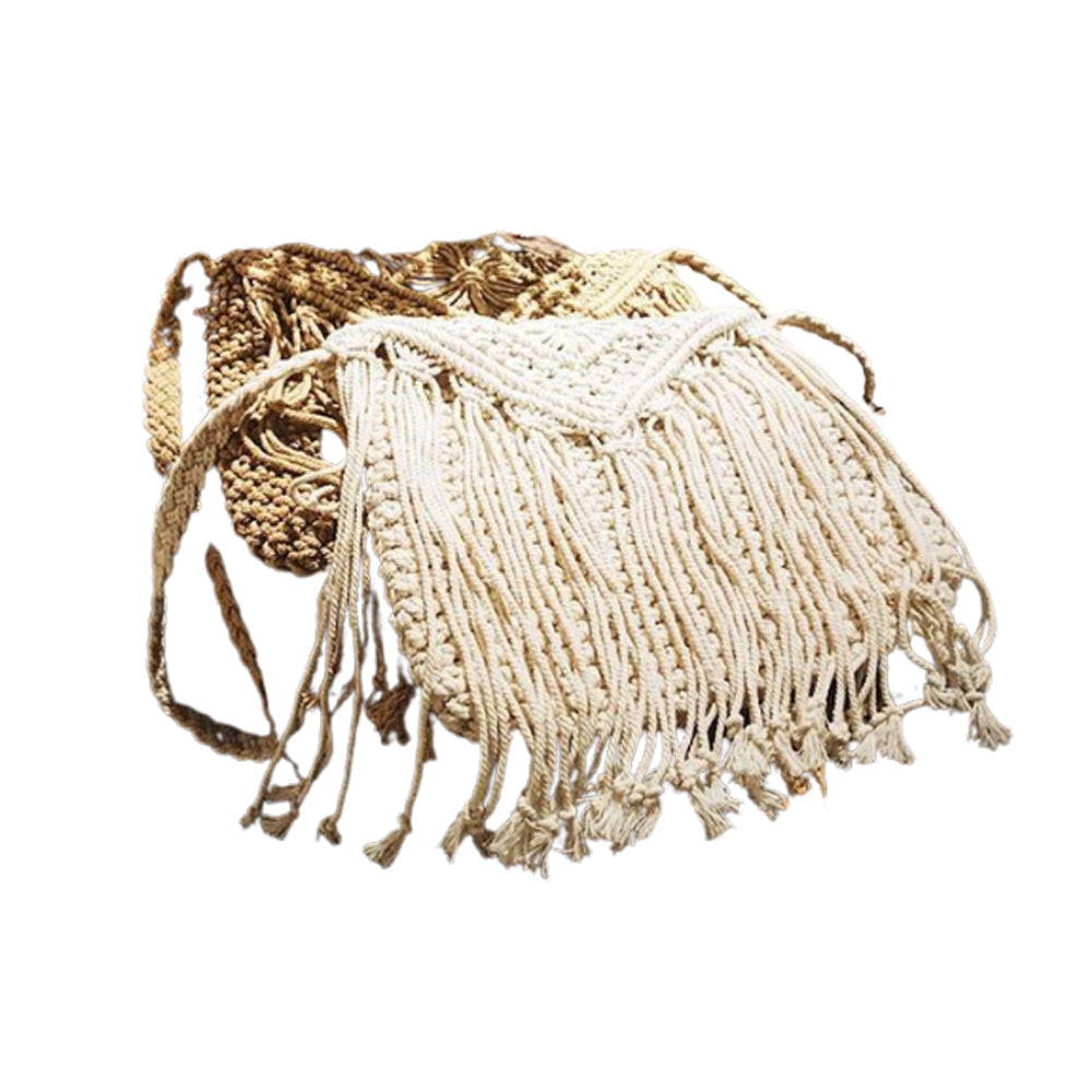 Handmade Rattan Woven Round Handbag Vintage Tassel Straw Rope Knitted Messenger Bag Lady Fresh Summer Beach Image 6