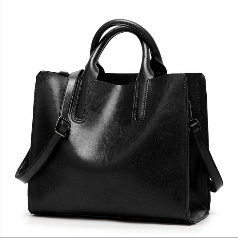 Leather Women handbags Simple handbag trend One Shoulder Messenger Bag trend bag Image 5