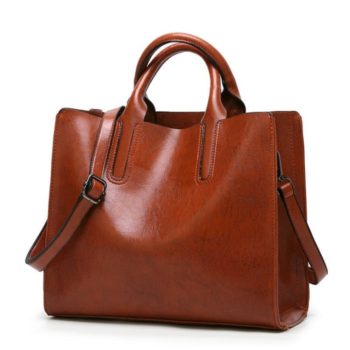 Leather Women handbags Simple handbag trend One Shoulder Messenger Bag trend bag Image 1