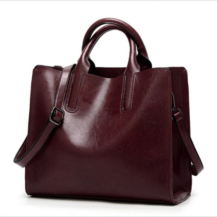 Leather Women handbags Simple handbag trend One Shoulder Messenger Bag trend bag Image 7