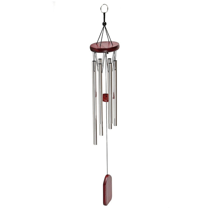 Metal Six Tube Wind Chime Japanese Pastoral Aluminum Tube Wind Chime Wooden Wind Chime Balcony Hanging Door Decoration Image 1