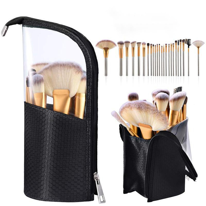 Makeup Brush Bag Travel Toiletry Case Zipper Beauty Pouch Organizer Holder Dustproof for Women and Girls Image 1